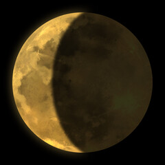 金色に光る月齢24の月のイラスト素材