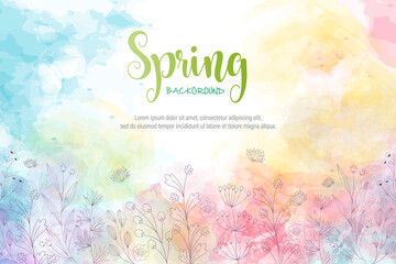 Vector Spring Watercolor Background