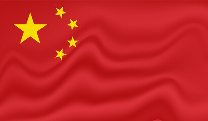 China grunge, old, scratched style flag