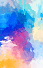 Watercolor painted background. Abstract Illustration wallpaper. Brush stroked painting. 2D Illustration.