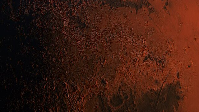 view of mars on the space realistic animation 