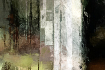 Rough brushstrokes on abstract background. Brush painting. Color strokes of paint. Unique wall art. Modern art on canvas. Colorful contemporary artwork.