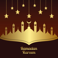 Ramadan Kareem mosque islamic background vector design illustration