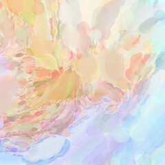 Abstract texture. Expressive handmade watercolors on surface. Watercolor brushstrokes. Modern art. Multi color backdrop. Contemporary wall art. Colorful backdrop. 2d illustration.