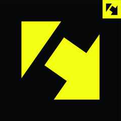 Letter C monogram logo design in a square Gestalt art style. Vector logo in Eps 8.