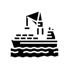 Fototapeta na wymiar loader crane port glyph icon vector. loader crane port sign. isolated contour symbol black illustration