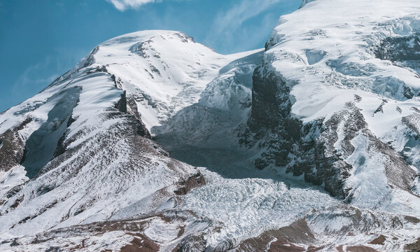 Aerial photography of the natural scenery of Muztagh Ata in Xinjiang, China