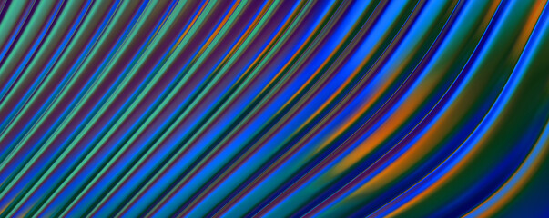Obraz premium Abstract background. Colorful wavy reflective design wallpaper. Graphic illustration for wallpaper, banner, background, card, book cover or website.