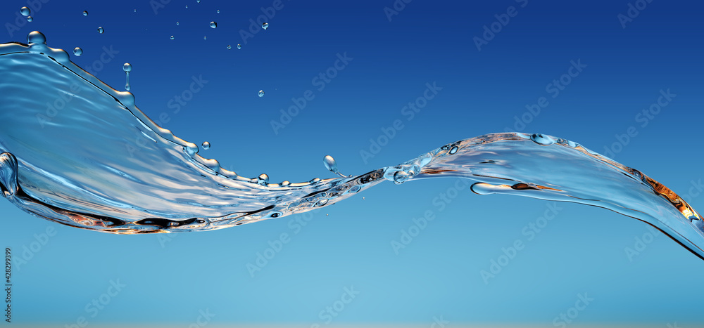 Canvas Prints water stream splash on gradient background macro shot