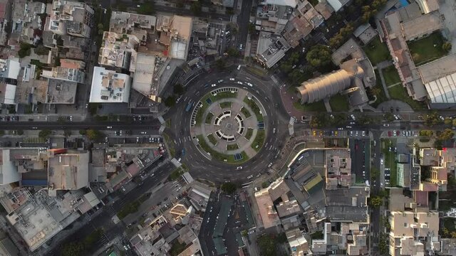 The Gutierrez oval seen from a drone, very crowded place located in the district of Miraflores in Lima, Peru