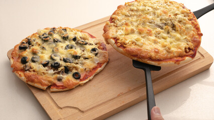 A delicious homemade italian Pizza with extra topping. A healthy lifestyle gourmet