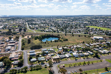 Drone aerial photograph of the regional township of Parkes