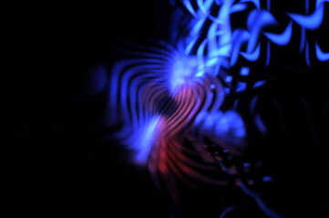 Light particle trails. Light explosion star with glowing particles and lines. Beautiful moving abstract rays background.