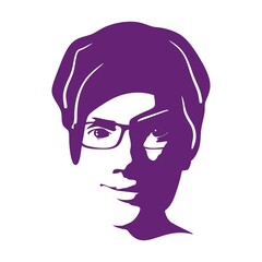 Silhouette of a female head. Beauty and fashion