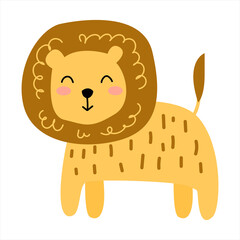 Cute safari animals: tiger, elephant, giraffe, zebra, lion, toucan