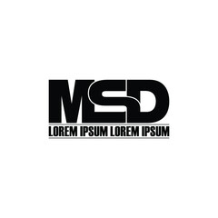 MSD letter monogram logo design vector