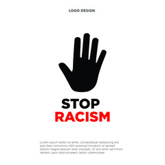 Stop Racism Text, Racism Vector, Illustration Poster Background