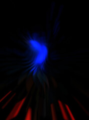 Light particle trails. Light explosion star with glowing particles and lines. Beautiful moving abstract rays background.