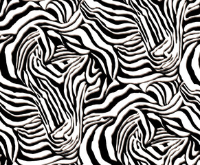 Seamless zebra pattern, animal print. © Ama