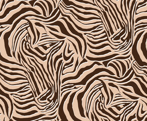 Seamless zebra pattern, animal print. © Ama