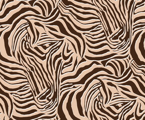 Seamless zebra pattern, animal print.