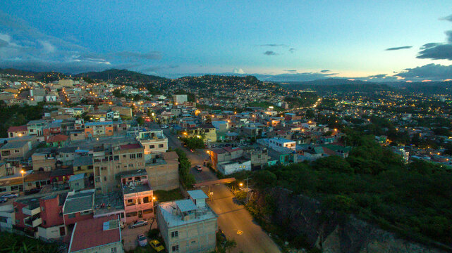 Aerial photography of the city Tegucigalpa Honduras