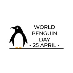 WORLD PENGUIN DAY. April 25. Vector Illustration