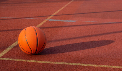basketball ball in the outdoor public court
