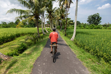 Man on a bicycle in Ubud, Bali © Rasko