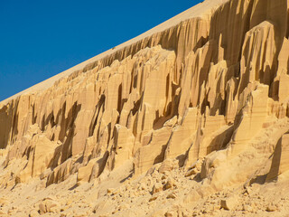 Bright sand formations on the beach in Boa Vista Island, Cape Verde. Geology themed travel picture...
