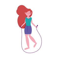 woman skipping rope