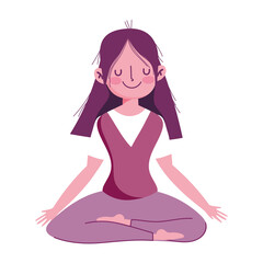 girl practices meditation