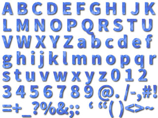 青系アーガイル柄デザインのアルファベット文字