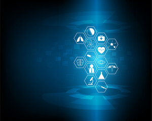 Health care icon medical innovation concept background illustration eps10 vector