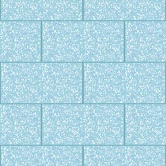 seamless turquoise abstract texture. brick wall pattern. round spots in rectangular sections. water, marine concept. sand, pebbles. confetti. marble. tile. bathroom design.