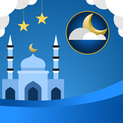 Eid mubarak greeting card background design. You can use it to create banners, flyers, illustrations, and social media designs
