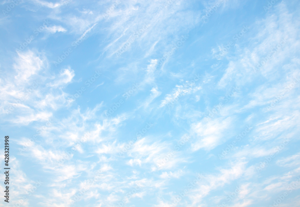 Wall mural the sky is large, bright, beautiful and has white clouds.