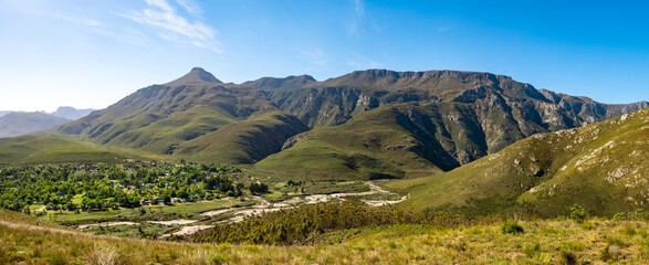 Naklejka na ściany i meble Riviersonderend Mountains in background. Greyton. Western Cape. South Africa