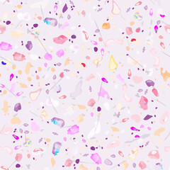 Terrazzo Texture Vector. Flooring Seamless Pattern