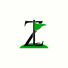 logo letter z with icon flag golf vector design	
