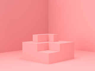 3D abstract render.Beauty products set for Cosmetic and skincare Packaging mockup minimal design on pink pastel background