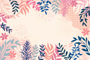 flower background for design. Vector design templates in simple modern style with copy space for text, flowers and leaves - wedding invitation backgrounds and frames, social media stories wallpapers.