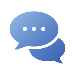 吹き出し、相談、ヒアリング、打ち合わせのアイコンイラスト（グラデーション塗りバージョン）.