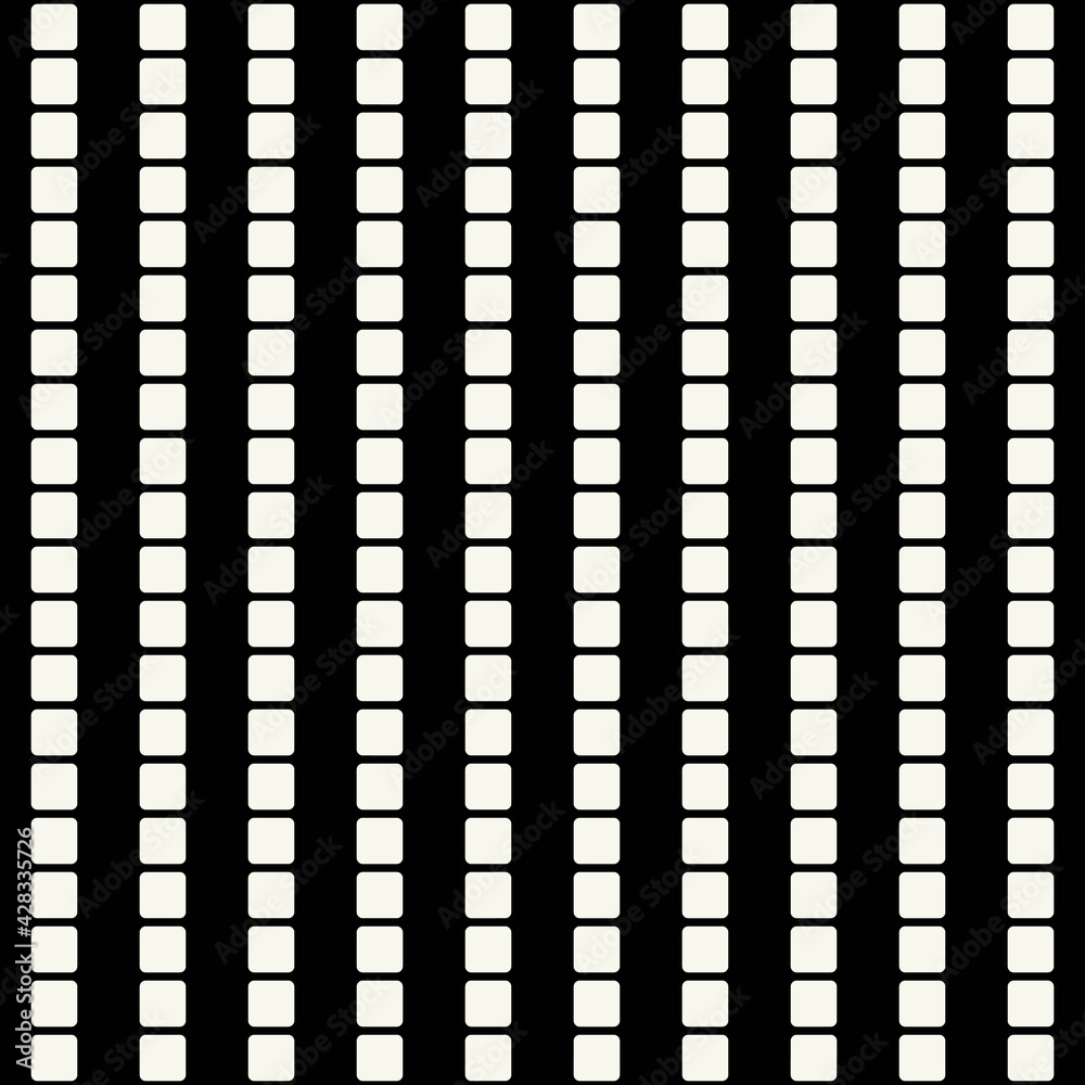 Poster white squares and black background. vertical lines location.