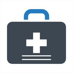 Fototapeta premium First aid kit icon, vector & glyph