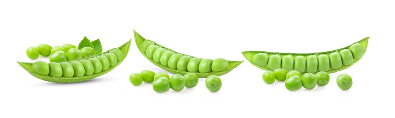 Green peas isolated on white