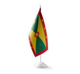 Small national flag of the Grenada on a white background