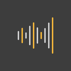 Equalizer, frequency vector icon dark background