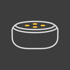 Small smart speaker with voice recognition icon