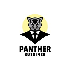 Vector Logo Illustration Panther Mascot Cartoon Style.